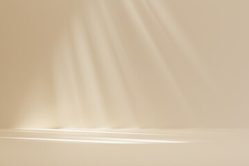 A light shining on a wall with a beige background.