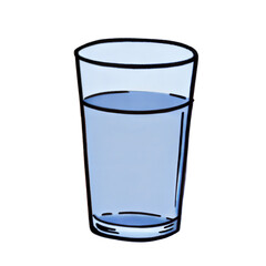 A cartoon illustration of a glass of water