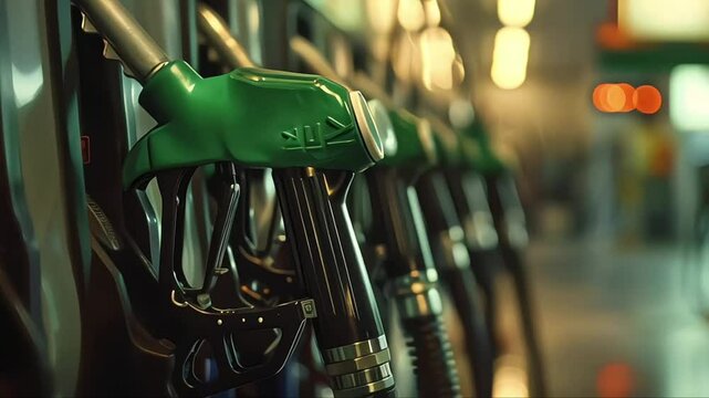 Colorfull fuel gasoline dispenser background. Fuel pumps station
