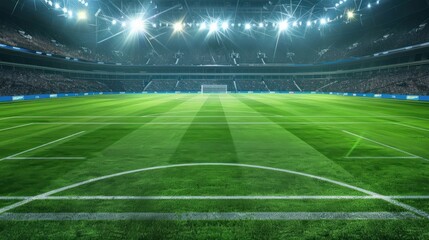 Obraz premium Professional soccer field stadium background
