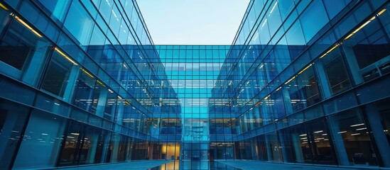 Obraz premium Modern Glass Architecture Reflecting the Sky
