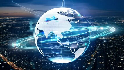 Smart city and wireless communication network concept. Digital network connection lines. Internet of Things and Information Communication Network concept.