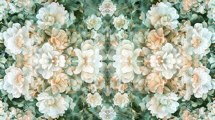 Delicate Pastel Floral Damask Seamless Pattern for Fabric and Wallpaper