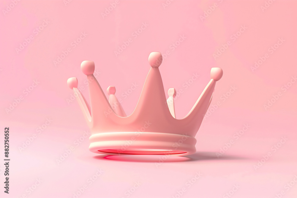 Wall mural Pink Crown on Pink Background.