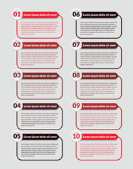 red Infographic design business template Vector for diagram, label, presentations, workflow layout, banner, flow chart, info graph