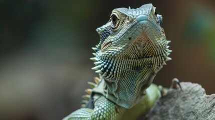 Fototapeta premium Eastern Water Dragon s Portrait in Australian Wilderness