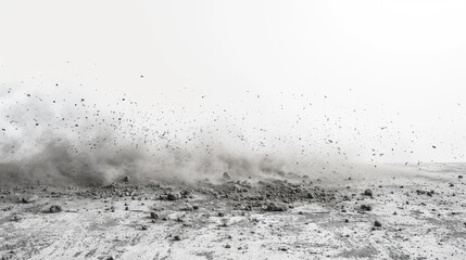 Dust on white floor with Copy Space