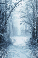 Obraz premium Beautiful winter forest background. AI generative