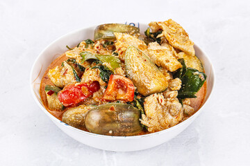 Thai red spicy curry with chicken