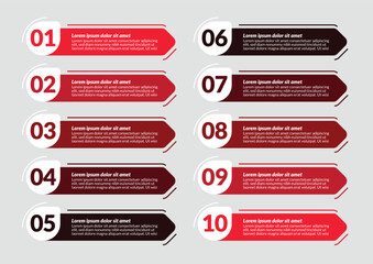 red Infographic design business template Vector for diagram, label, presentations, workflow layout, banner, flow chart, info graph
