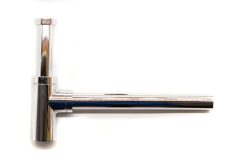 plumbing siphon chromed isolated on white background