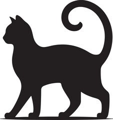 black cat silhouette vector illustration 