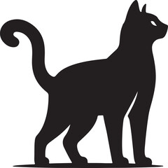 black cat silhouette vector illustration 