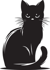 black cat silhouette vector illustration 