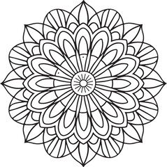 Hand drawing Mandala silhouette Illustration vector .