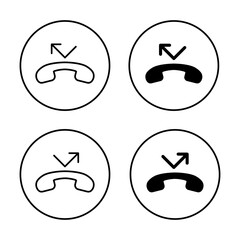 Missed call phone icon on circle line