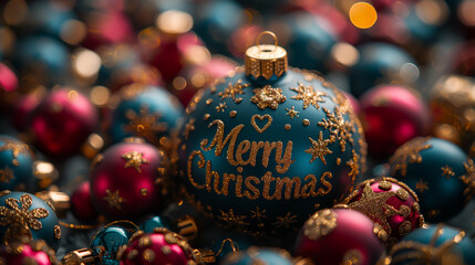 Photo stock image. A Christmas background for advertising with the text Merry Christmas. High quality and details.