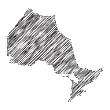 recommend clip art: Ontario Provinces Canada thread map line vector illustration