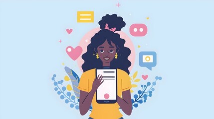 Fototapeta premium Influencer's Post Showcasing Brand and Cross-Platform Promotion