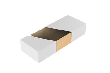 Paper Hard Box Mockup Isolated On White Background. 3d illustration