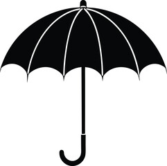 Elegant Umbrella Silhouette Vector Illustration Design 