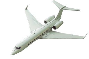 A high-quality image of a private jet aircraft in flight, showcasing the sleek design and luxury of modern aviation.