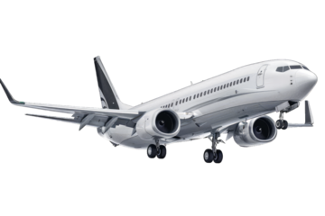 A modern passenger jet plane in flight, showcasing its sleek design and advanced engineering for efficient air travel.