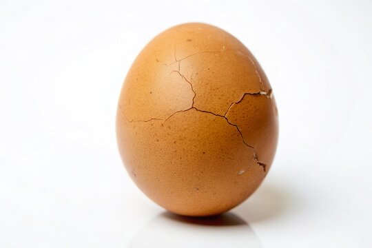 broken egg shell with crack isolated on white background