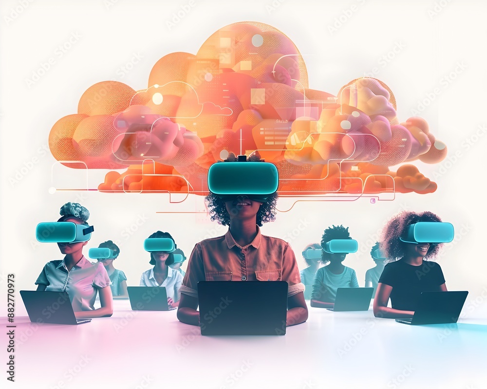 Poster dynamic virtual team through shared digital workspace with cloud computing technology