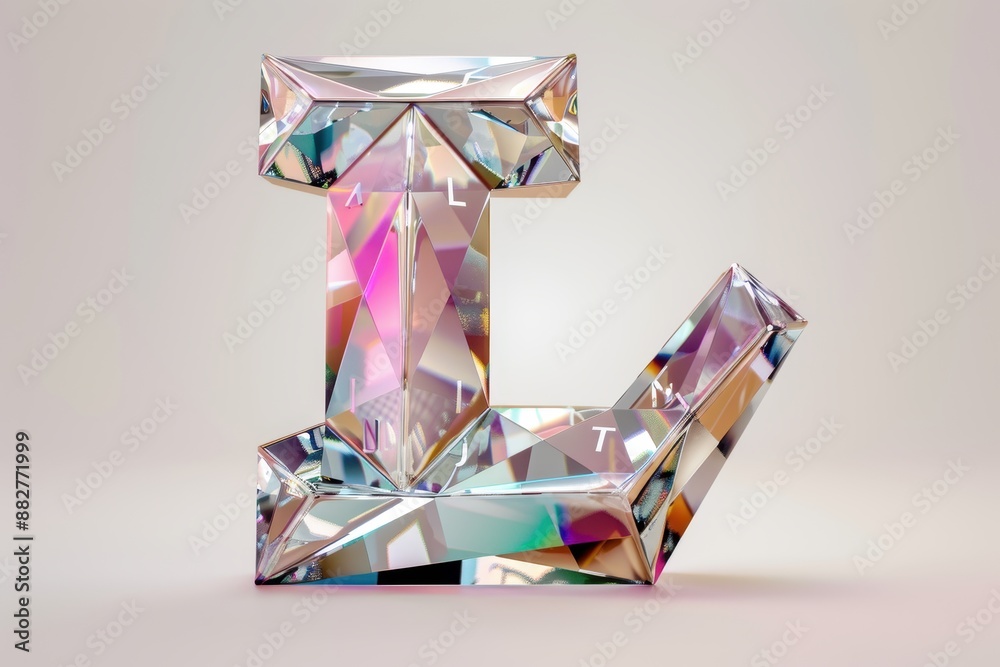 Wall mural a diamond shaped letter l is on a white fabric