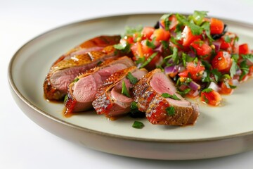 Plum Salsa-Topped Seared Duck Breast Delight