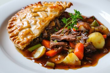 Mouthwatering Duck Pot Pie with Vibrant Vegetable Medley