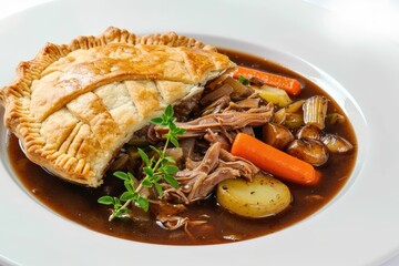 Tender Duck Pot Pie with Rich Duck Stock Gravy and Aromatic Herbs