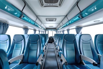 Fototapeta premium High-resolution image of a commercial bus emphasizing interior design