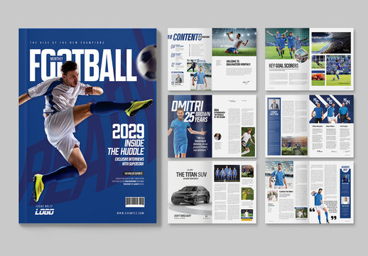 Football Soccer Sports Magazine Template