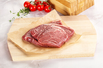 Uncooked raw beef steak for grill