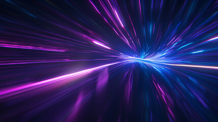 abstract speed motion tunnel background with rays, hyperspace