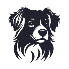 Silhouette vector art illustration of a dog