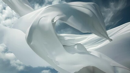 The effortless elegance of fabric streamers gently blowing in the breeze.