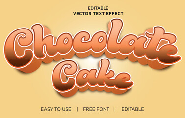 Chocolate cake 3d style text effect.