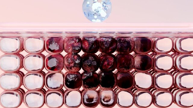 Sunscreen Cream or serum drop, Ultraviolet shield reflect UV sun light, Sunburn, skin cells, aging, sunblock lotion, SPF Ultraviolet Rays protection, Advertisements for cosmetics, collagen, 3d render