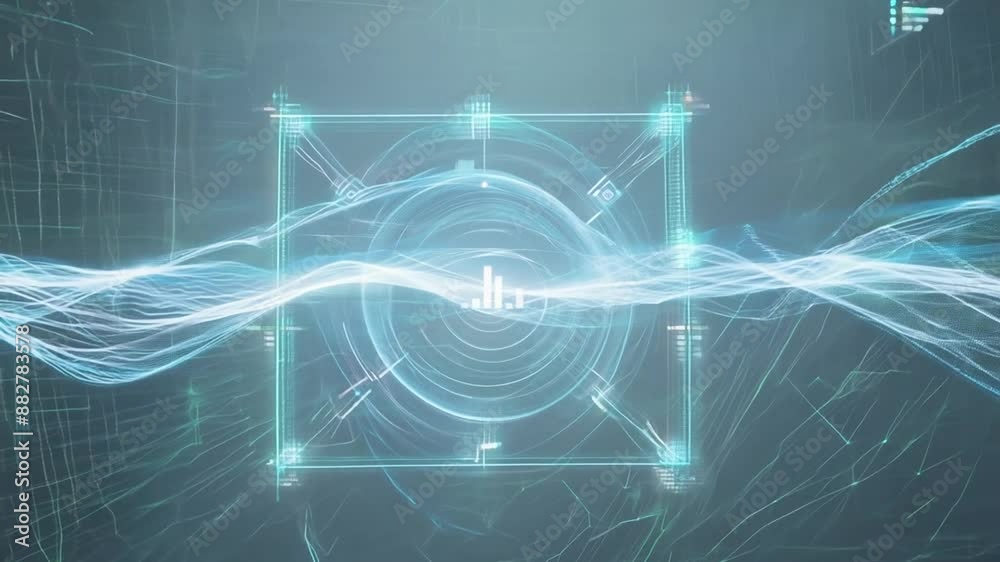 Poster abstract digital network interface generative ai