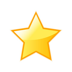 Golden star on white background