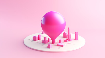 3D pink Location icons background. 4k