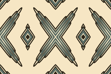 Abstract Ikat Art Seamless Pattern Folk Embroidery Aztec Geometric Art, Geometric Ethnic, African Ikat Paisley Embroidery. Navajo, Seamless Pattern