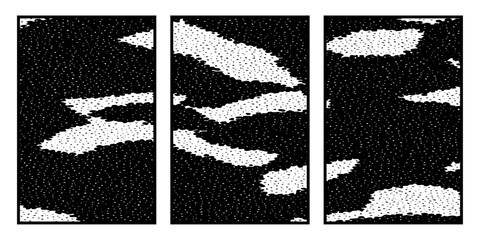 Fototapeta premium Set of 3 Abstract black and white pattern. For use in graphics. Minimalist illustration for printing on wall decorations