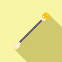 Cotton swab with honey for flu treatment applying honey on sore throat