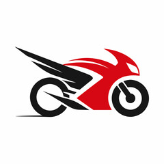 Modern Motorcycle Logo Design Superbike Silhouette Vector Art Illustration Concept Template.