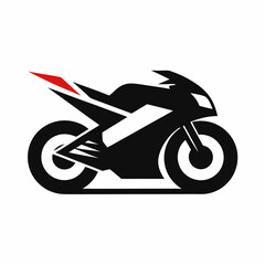 Modern Motorcycle Logo Design Superbike Silhouette Vector Art Illustration Concept Template.