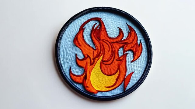 Round Flame Patch Generative AI